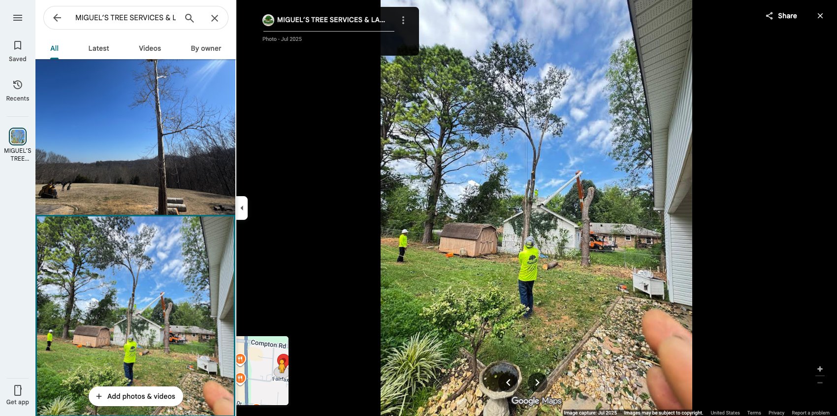 Miguel's Tree Services & Landscaping team at work